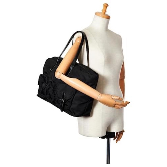Authentic Prada Tessuto Pockets Tote Bag Black - Picture 3 of 12